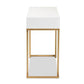Beagan Modern and Contemporary White Finished Wood and Gold Metal 2-Drawer Console Table FredCo