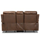 Beasely Modern and Contemporary Distressed Brown Faux Leather Upholstered 2-Seater Reclining Loveseat FredCo