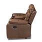 Beasely Modern and Contemporary Distressed Brown Faux Leather Upholstered 2-Seater Reclining Loveseat FredCo