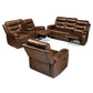 Beasely Modern and Contemporary Distressed Brown Faux Leather Upholstered 3-Piece Living Room Set FredCo