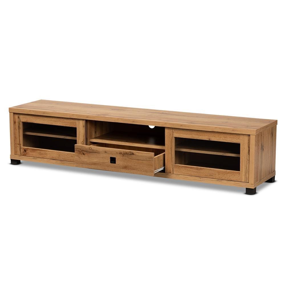 Beasley Modern and Contemporary Oak Brown Finished Wood 1-Drawer TV Stand FredCo