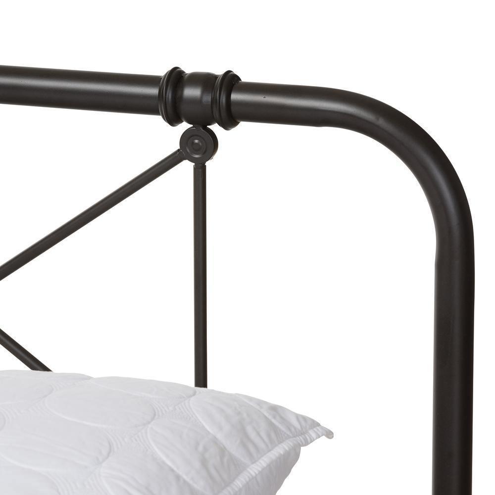 Beatrice Modern And Contemporary Stippled Black Finished Metal Queen Size Platform Bed FredCo