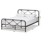 Beatrice Modern And Contemporary Stippled Black Finished Metal Queen Size Platform Bed FredCo
