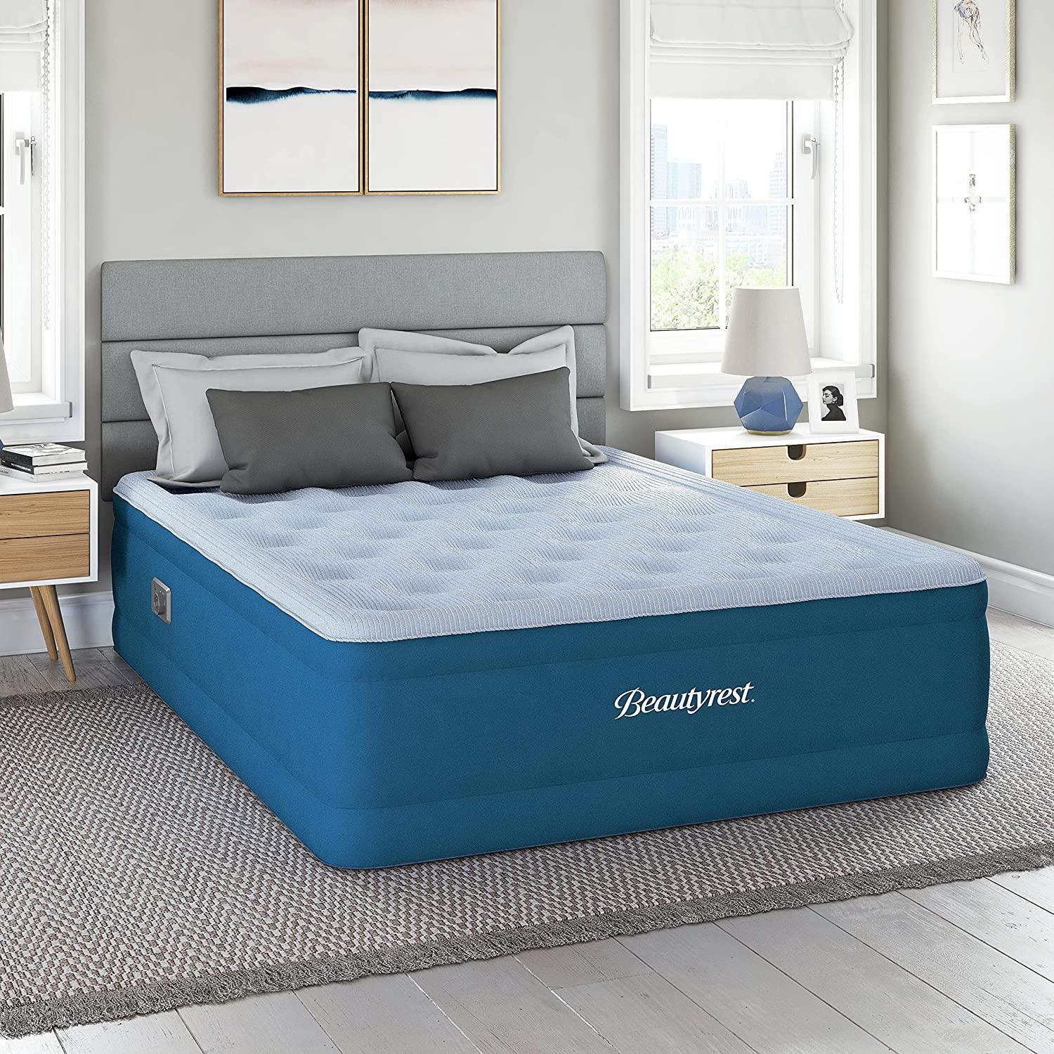 Beautyrest Comfort Plus 17" Offset Coil Full Air Mattress with Inset Pump FredCo