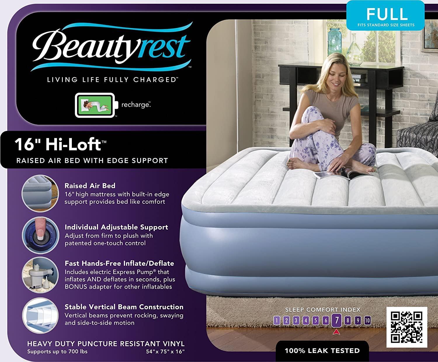 Beautyrest Hi Loft 16" Full Air Mattress with A/C Pump FredCo