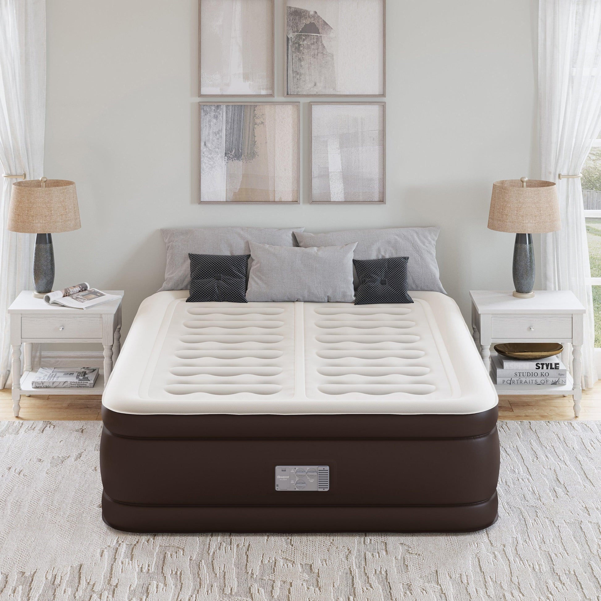 Beautyrest Silver Duet 18-inch Queen Air Mattress with 3 Adjustable Chambers AMZDT18QN FredCo