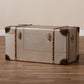 Bechet French Industrial Silver Metal Storage Trunk FredCo