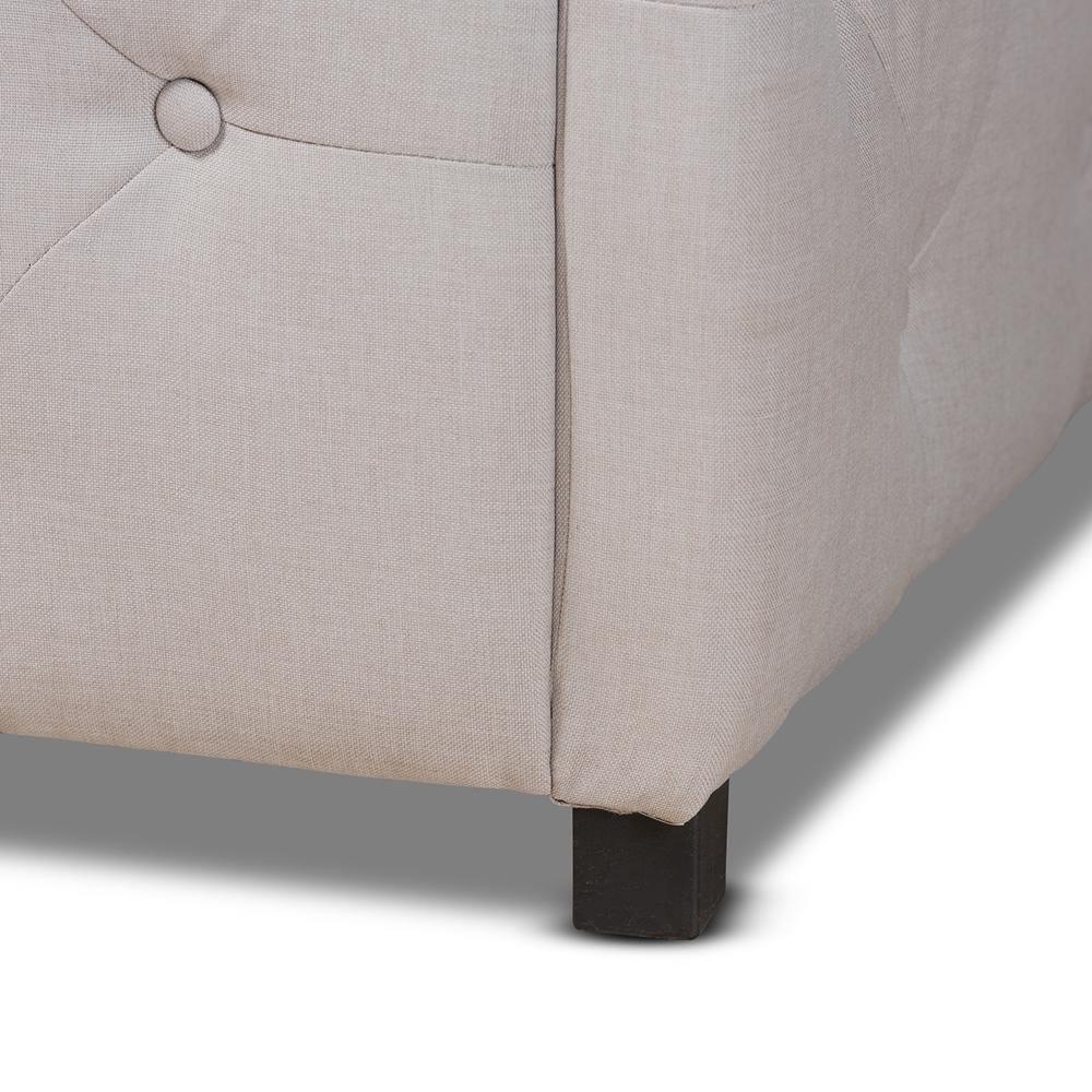 Becker Modern and Contemporary Transitional Beige Fabric Upholstered Full Size Daybed FredCo