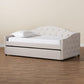 Becker Modern and Contemporary Transitional Beige Fabric Upholstered Twin Size Daybed with Trundle FredCo