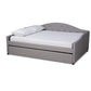 Becker Modern and Contemporary Transitional Grey Fabric Upholstered Full Size Daybed with Trundle FredCo
