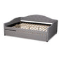 Becker Modern and Contemporary Transitional Grey Fabric Upholstered Full Size Daybed with Trundle FredCo