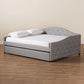 Becker Modern and Contemporary Transitional Grey Fabric Upholstered Full Size Daybed with Trundle FredCo