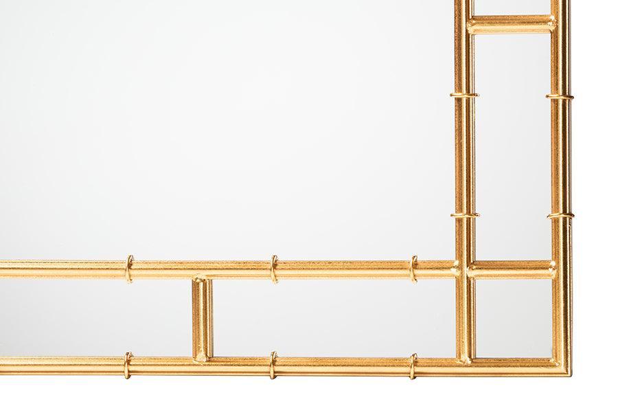 Bedivere Modern Glam and Luxe Antique Goldleaf Metal Accent Wall Mirror FredCo