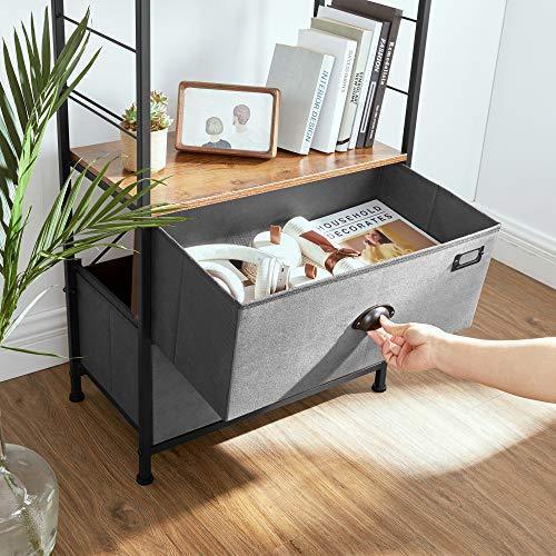 Bedside Table with 2 Fabric Drawers, Gray FredCo