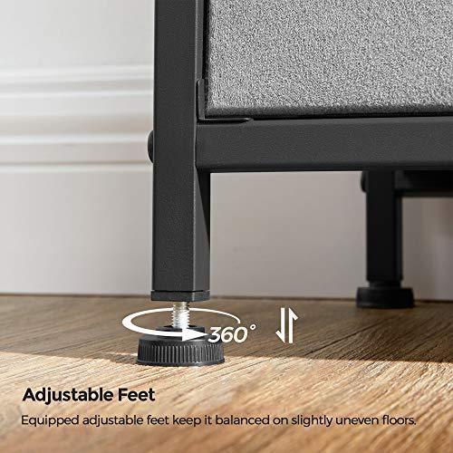 Bedside Table with 2 Fabric Drawers, Gray FredCo