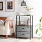 Bedside Table with 2 Fabric Drawers, Gray FredCo