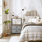 Bedside Table with 2 Fabric Drawers, Gray FredCo