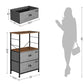 Bedside Table with 2 Fabric Drawers, Gray FredCo