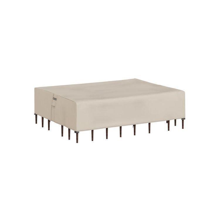 Beige Rectangular Patio Table Cover FredCo