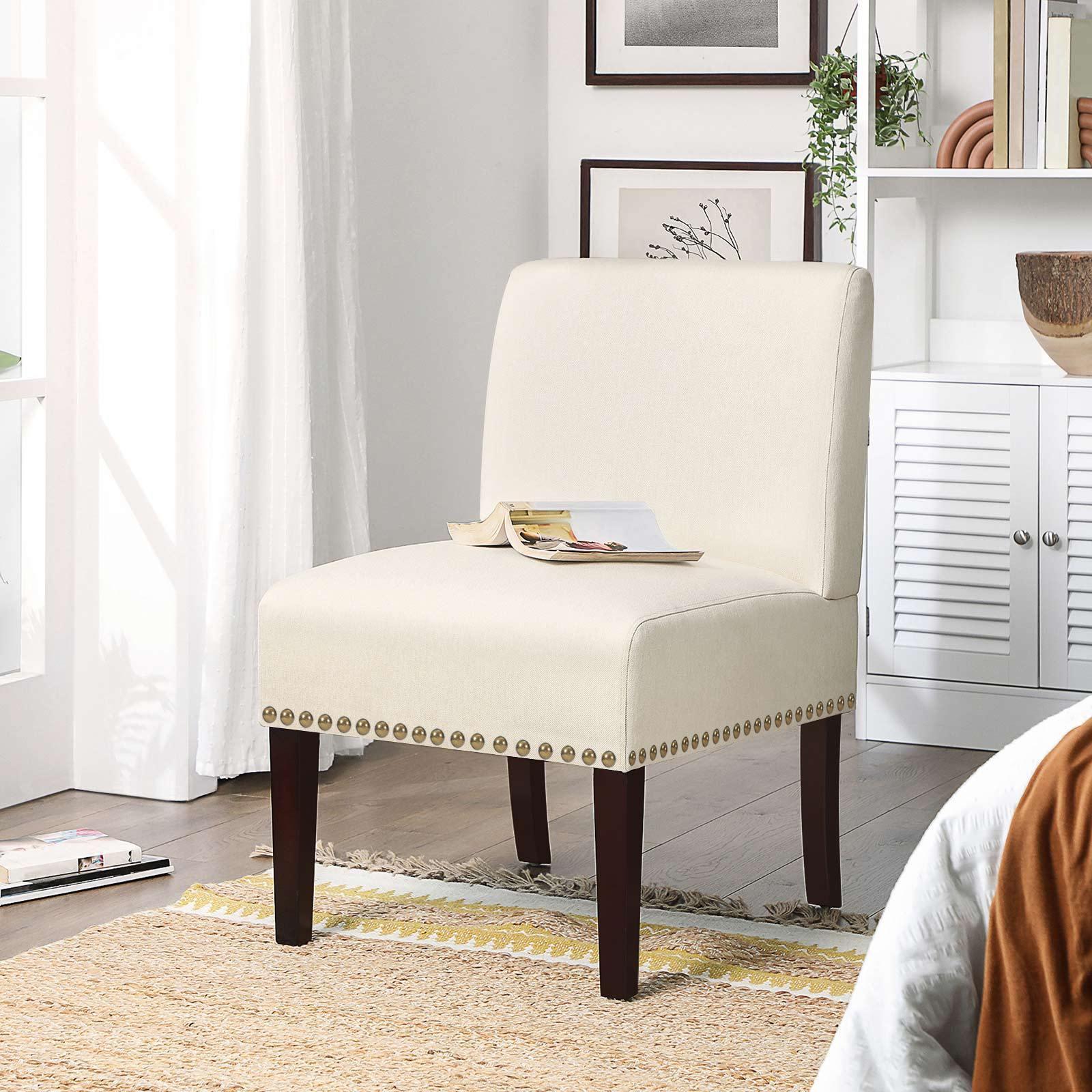 Beige Slipper Chair with Fabric Cover FredCo