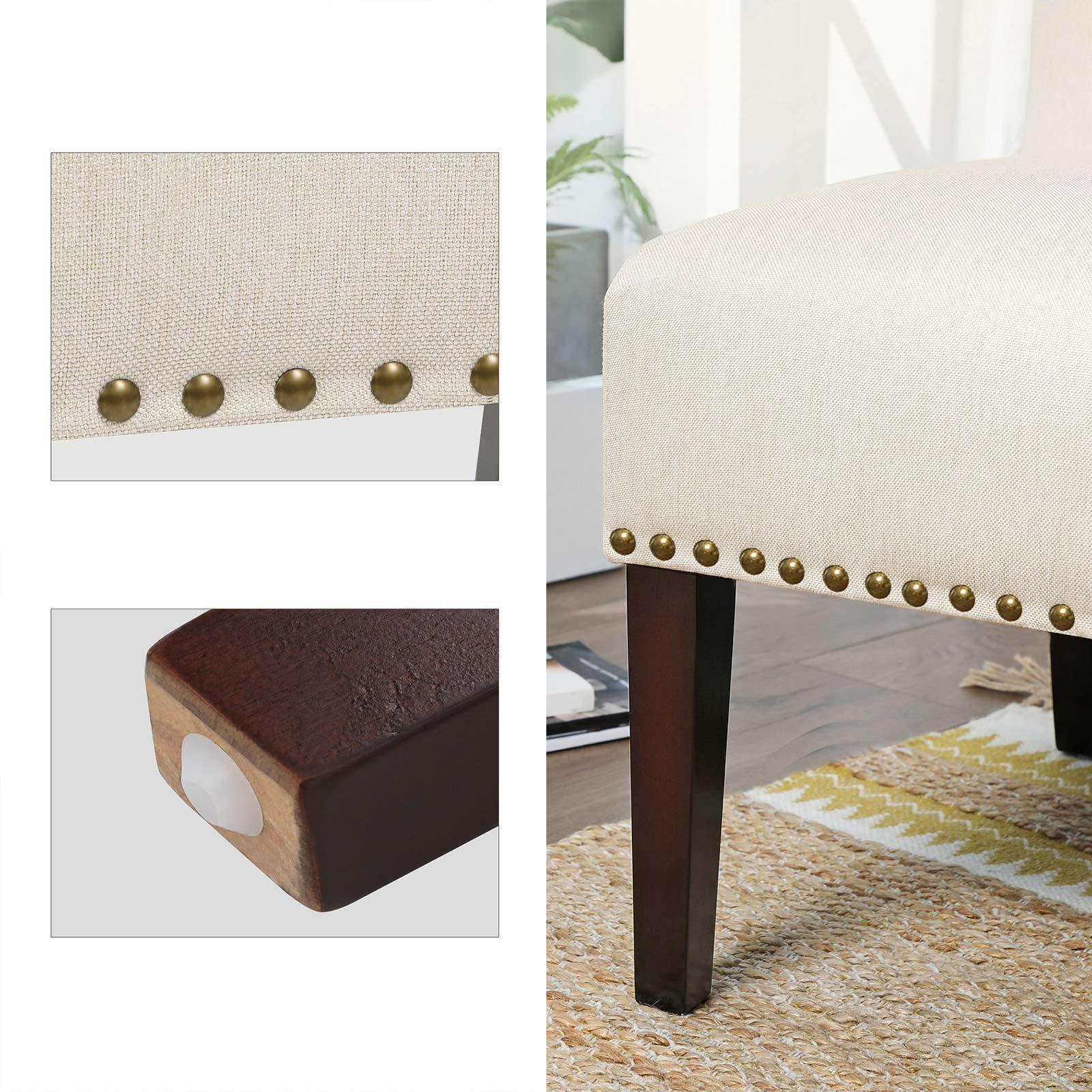 Beige Slipper Chair with Fabric Cover FredCo