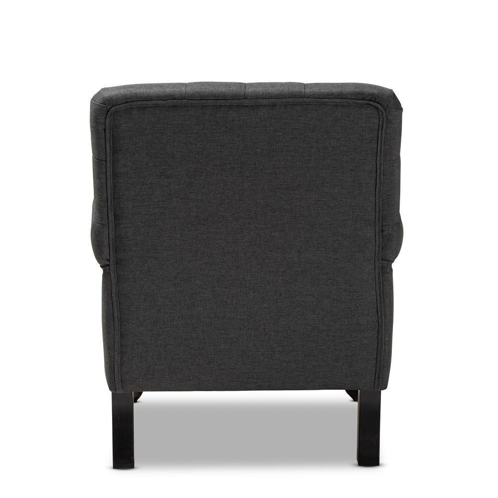 Belan Classic and Traditional Gray Fabric Upholstered Button Tufted Armchair FredCo