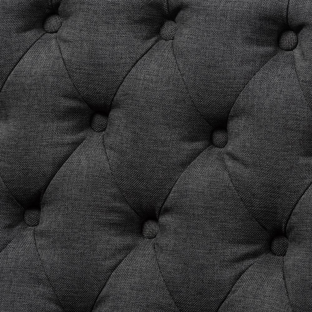 Belan Classic and Traditional Gray Fabric Upholstered Button Tufted Armchair FredCo