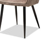 Belen Modern and Contemporary Grey and Brown Imitation Leather Upholstered 2-Piece Metal Dining Chair Set FredCo