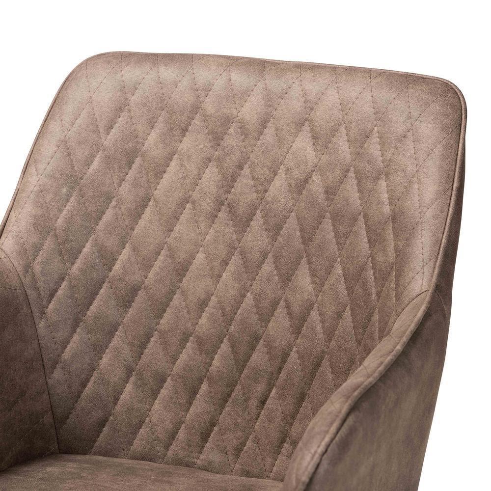 Belen Modern Transitional Grey Faux Leather Effect Fabric Upholstered and Black Metal 5-Piece Dining Set FredCo