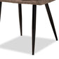 Belen Modern Transitional Grey Faux Leather Effect Fabric Upholstered and Black Metal 5-Piece Dining Set FredCo