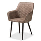 Belen Modern Transitional Grey Faux Leather Effect Fabric Upholstered and Black Metal 5-Piece Dining Set FredCo