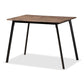 Belen Modern Transitional Grey Faux Leather Effect Fabric Upholstered and Black Metal 5-Piece Dining Set FredCo