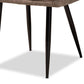 Belen Modern Transitional Grey Faux Leather Effect Fabric Upholstered and Black Metal 5-Piece Dining Set FredCo