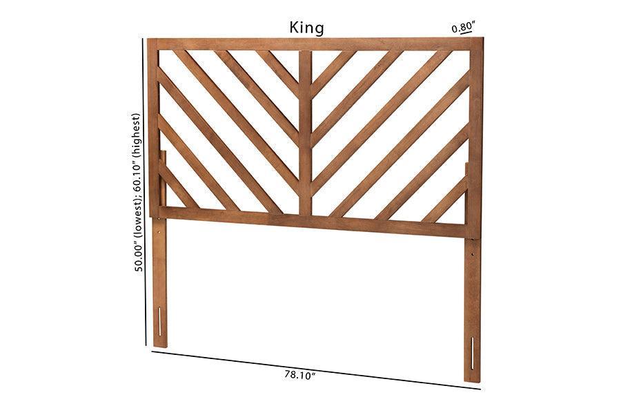 Belisma Modern and Contemporary Ash Walnut Finished Wood King Size Headboard FredCo