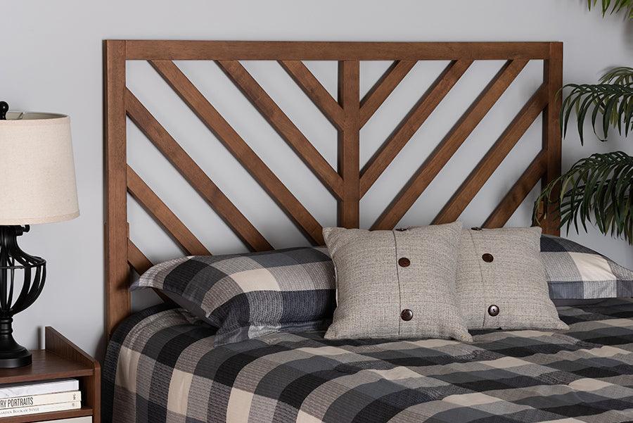 Belisma Modern and Contemporary Ash Walnut Finished Wood King Size Headboard FredCo