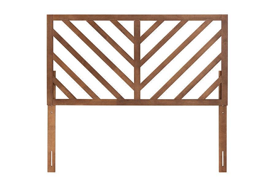 Belisma Modern and Contemporary Ash Walnut Finished Wood Queen Size Headboard FredCo