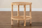 Bella Modern Bohemian Natural Brown Mahogany Wood and Natural Rattan 2-Tier End Table FredCo