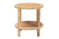 Bella Modern Bohemian Natural Brown Mahogany Wood and Natural Rattan 2-Tier End Table FredCo