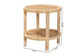 Bella Modern Bohemian Natural Brown Mahogany Wood and Natural Rattan 2-Tier End Table FredCo