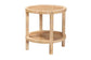 Bella Modern Bohemian Natural Brown Mahogany Wood and Natural Rattan 2-Tier End Table FredCo