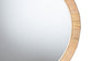 Bella Modern Bohemian Natural Brown Mahognay Wood and Natural Rattan Round Mirror FredCo