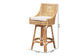 Bella Modern Bohemian Natural Brown Rattan Bar Stool FredCo
