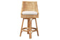 Bella Modern Bohemian Natural Brown Rattan Bar Stool FredCo