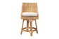 Bella Modern Bohemian Natural Brown Rattan Counter Stool FredCo