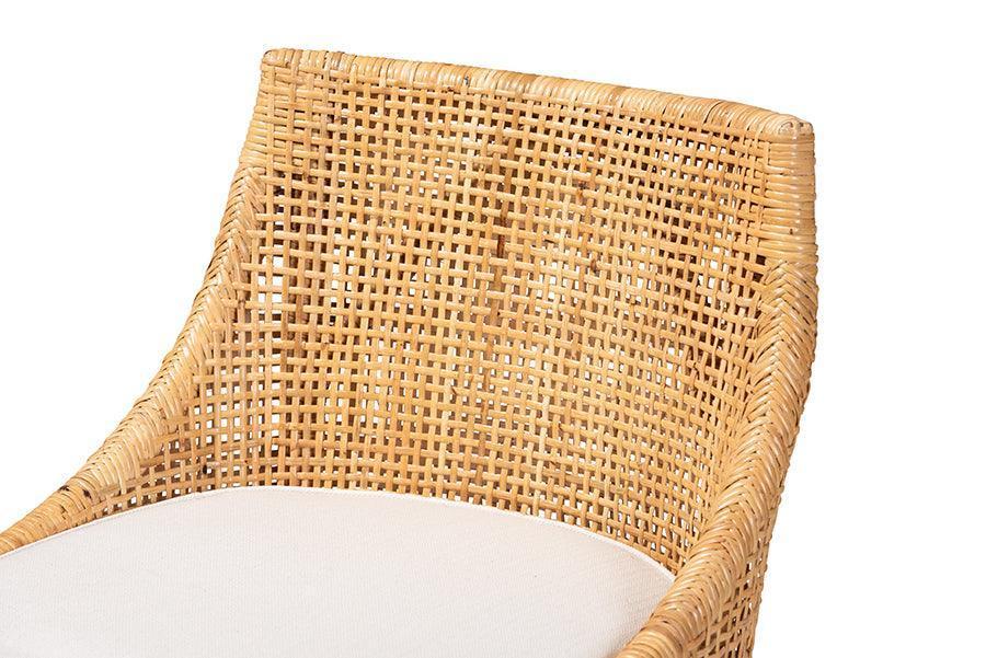 Bella Modern Bohemian Natural Brown Rattan Counter Stool FredCo