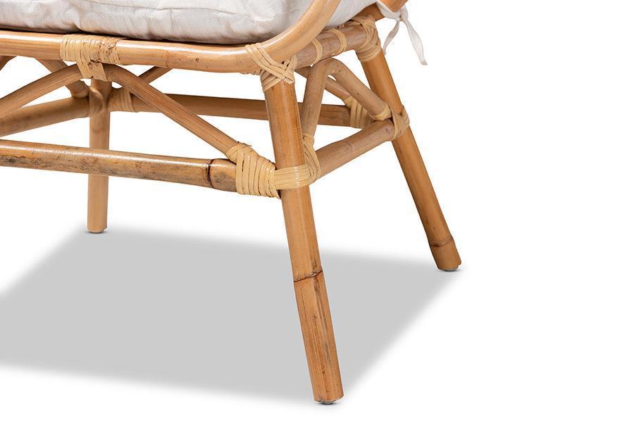 Benicia Modern Bohemian Natural Brown Rattan Dining Chair FredCo