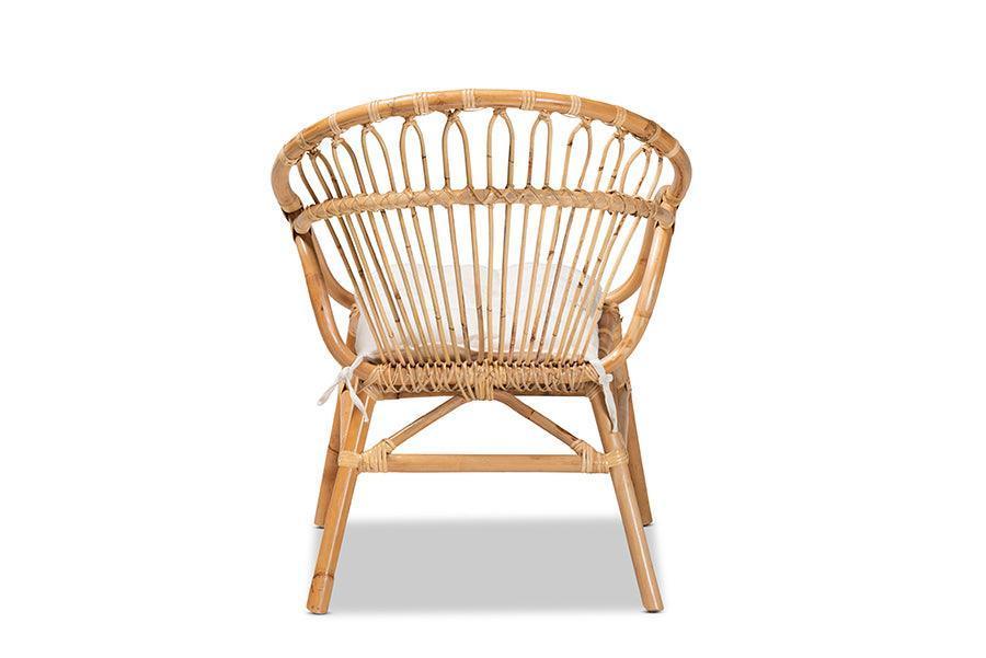 Benicia Modern Bohemian Natural Brown Rattan Dining Chair FredCo