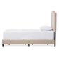 Benjamin Modern and Contemporary Beige Linen Upholstered Twin Size Arched Bed with Nail Heads FredCo