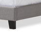 Benjamin Modern and Contemporary Grey Fabric Upholstered Twin Size Arched Bed with Nail Heads FredCo
