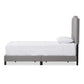 Benjamin Modern and Contemporary Grey Fabric Upholstered Twin Size Arched Bed with Nail Heads FredCo